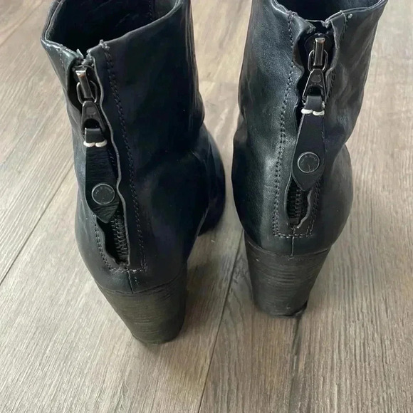 [7.5][W]Rag & Bone Newbury Nubuck Black Leather Heeled  Ankle Boots - Picture 5 of 11